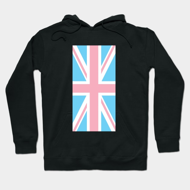 TRANSGENDER UK FLAG (UNION JACK) (alt-angle) - PALE BLUE, WHITE AND PINK TRANSGENDER FLAG Hoodie by CliffordHayes